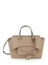 Hidesins Beige Handbag With Adjustable And Removable Shoulder Strap And Logo Lettering On The Front In Leathe In Gray