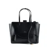Hidesins Structured Leather Shoulder Bag Flap Design In Black