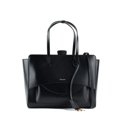 Hidesins Black Leather Bag Flap L