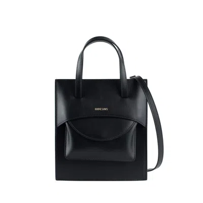 Hidesins Black Leather Flap J Bag