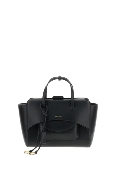 Hidesins Black Leather Flap M Crossbody Bag
