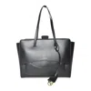 Hidesins Black Leather Flap Shopper Bag L Large In Black