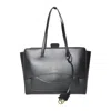 Hidesins Structured Leather Shoulder Bag Flap Design In Black