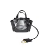 Hidesins Structured Leather Shoulder Bag Flap Design In Black