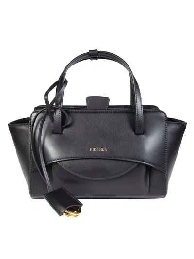 Hidesins Black Small Structured Flared Handbag