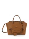 Hidesins Brown Handbag With Adjustable And Removable Shoulder Strap And Logo Lettering On The Front In Leathe In Brown