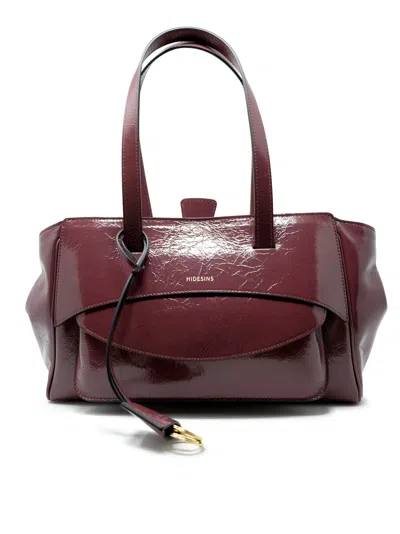 Hidesins Bs21el5234 Basset Elisir Black Cherry Leather Handbag In Burgundy
