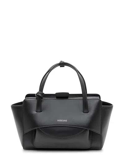Hidesins Calf Leather Mini Flap Shoulder Bag In Black
