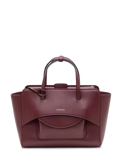 Hidesins Calf Leather Mini Flap Shoulder Bag In Wine