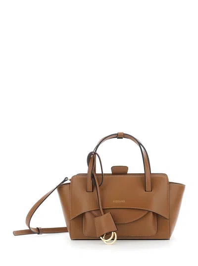 Hidesins Calf Leather Top Handle Bag In Brown