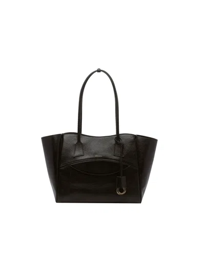 Hidesins Calf Leather Tote Bag In Black