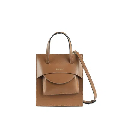 Hidesins Caramel Leather Flap J Bag In Brown