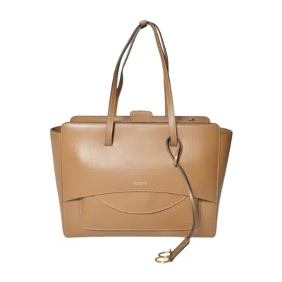 Hidesins Caramel Leather Flap Shopper Bag L Large In Brown