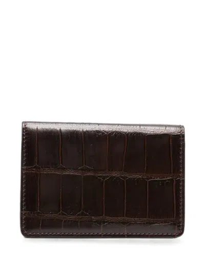Hidesins Crocodile-effect Bifold Wallet In 브라운