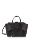 Hidesins Black Handbag With Adjustable And Removable Shoulder Strap And Logo Lettering On The Front In Leathe In Brown
