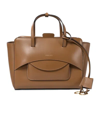 Hidesins Double Handle Shoulder Bag In Brown
