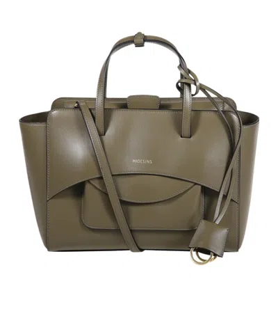 Hidesins Double Handle Shoulder Bag In Green