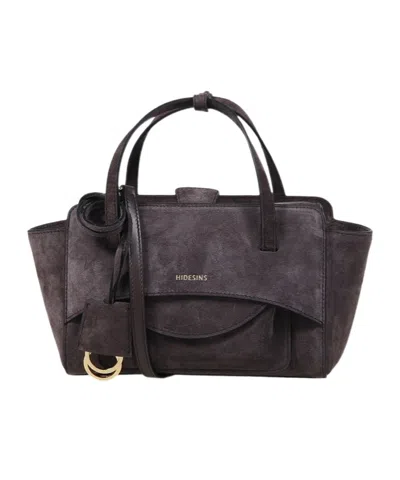 Hidesins Suede Logo-lettering Tote Bag In Purple