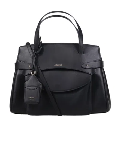 Hidesins Lullaby Buckled Leather Tote Bag In Black