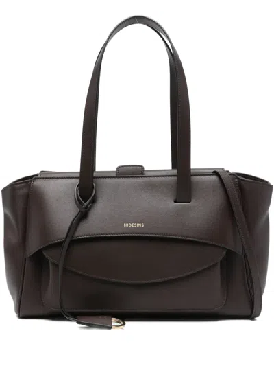 Hidesins Flap Basset Tote Bag In Brown