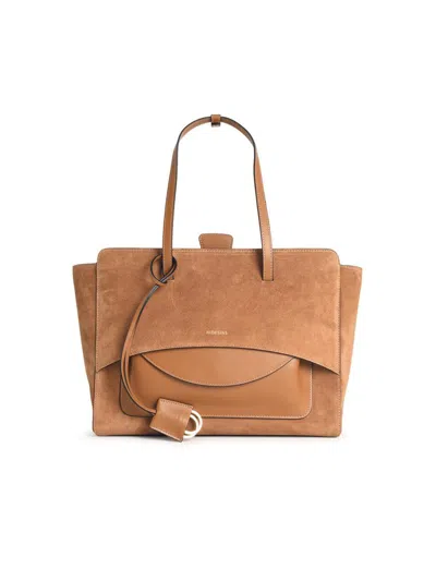 HIDESINS HIDESINS 'FLAP' COGNAC LEATHER BAG