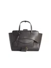 Hidesins Structured Leather Shoulder Bag With Metal Hardware In Brown