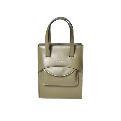 Hidesins Flap J Shoulder Bag In Moss Green Leather