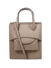 Hidesins Soft Calfskin Tote Bag With Flat Bottom In Brown