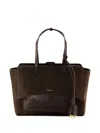 Hidesins Flap L Suede Shouder Bag In Brown