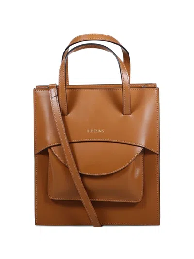 Hidesins Flap Leather Mini Bag In Brown