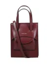 Hidesins Mini Leather Bag Top Handle In Red