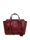 Hidesins Flap Leather Tote Bag In Red