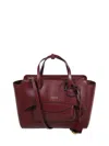Hidesins Flap Leather Tote Bag In Red