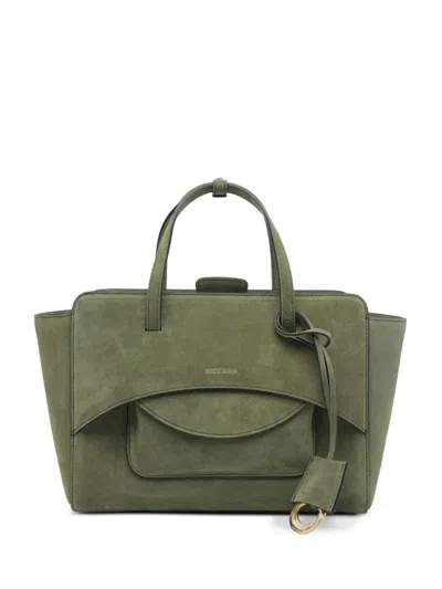 Hidesins Flap M Leather Tote Bag In Grün