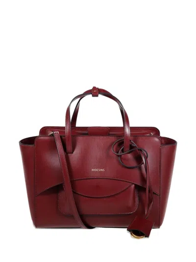 Hidesins 'flap M' Smooth Calf Leather Bag In Red
