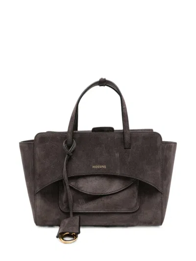 Hidesins Flap M Suede Logo-stamp Tote Bag In Red