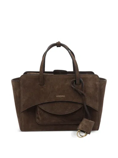 Hidesins Flap M Suede Tote Bag In Brown