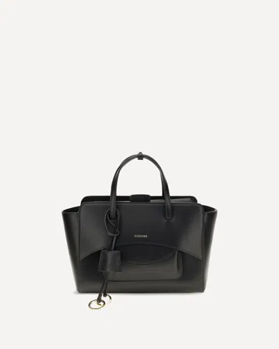 Hidesins Medium Flap Tote Bag In Black