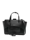 Hidesins Medium Leather Tote Featuring Shoulder Strap In Black