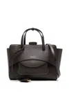 Hidesins Flap Medium Leather Tote In Brown