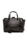 Hidesins Flap Medium Leather Tote In Brown