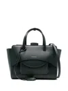 Hidesins Flap Medium Leather Tote In Green