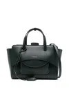Hidesins Flap Medium Leather Tote In Green