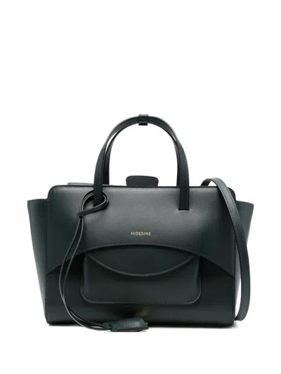 Hidesins Flap Medium Leather Tote In Green