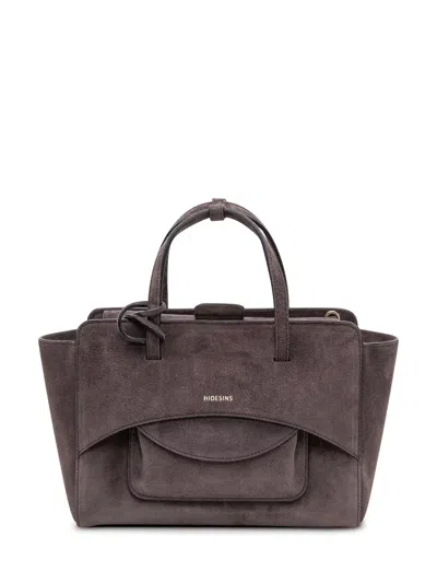 Hidesins Flap Mini Shoulder Bag In Calf Leather In Smoky