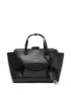 Hidesins Structured Leather Shoulder Bag Flap Design In Black
