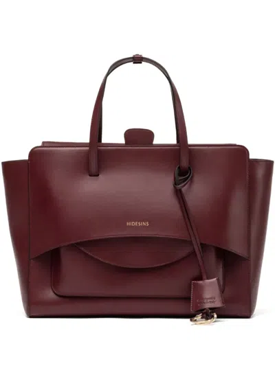 Hidesins Flap-pocket Leather Shoulder Bag In Red