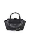 Hidesins Structured Leather Shoulder Bag Flap Design In Black