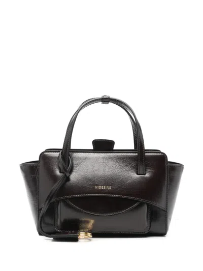 Hidesins Flap S Crinkled-finish Tote Bag In Black