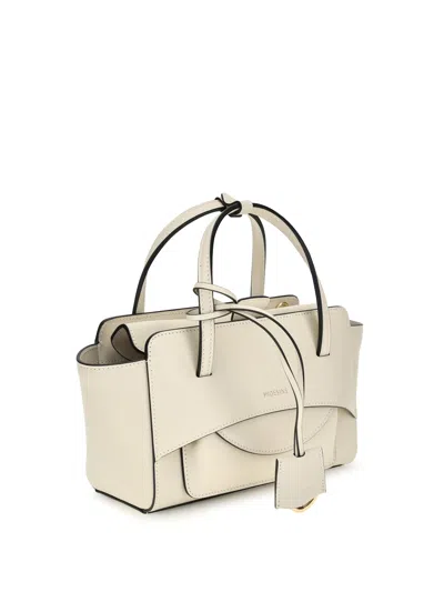 Hidesins Small Flap Logo-detail Handbag In Neutral